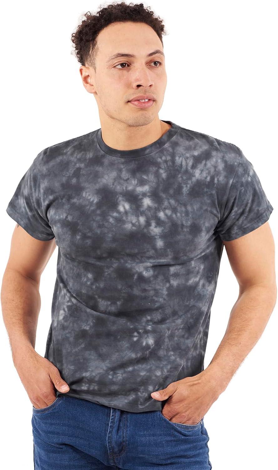 imageTie Dye Shirt Colorful Cloud Short Sleeve Knit TShirt Crewneck TopCrystal Black