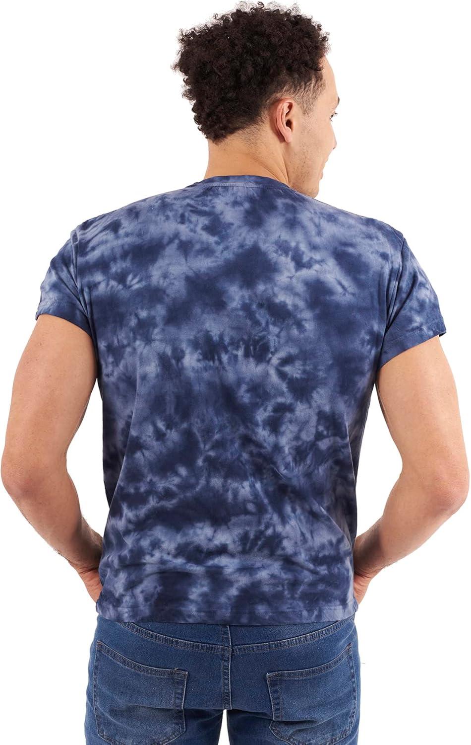 imageTie Dye Shirt Colorful Cloud Short Sleeve Knit TShirt Crewneck TopCrystal Navy