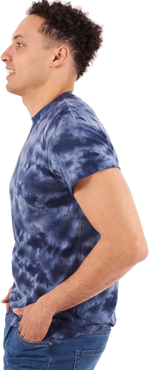 imageTie Dye Shirt Colorful Cloud Short Sleeve Knit TShirt Crewneck TopCrystal Navy