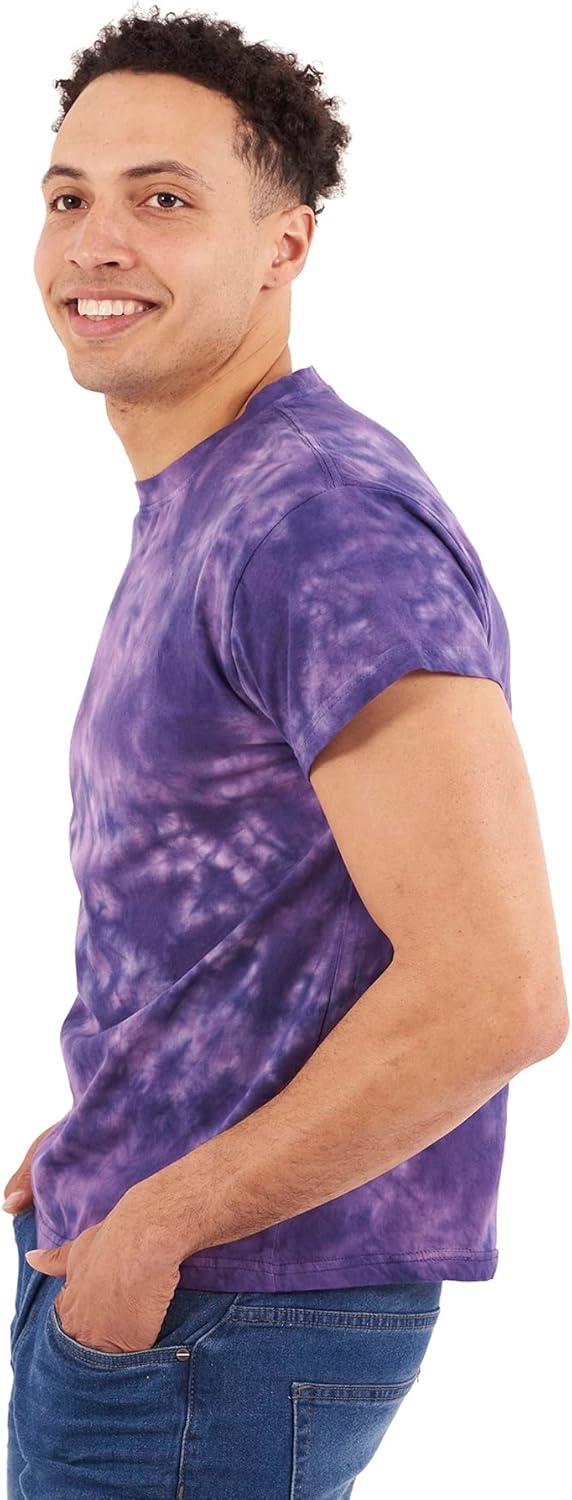 imageTie Dye Shirt Colorful Cloud Short Sleeve Knit TShirt Crewneck TopCrystal Purple