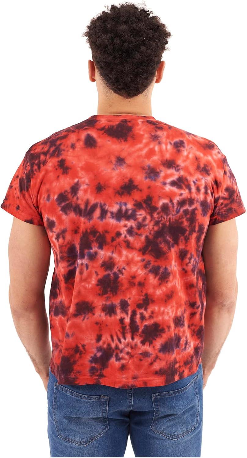 imageTie Dye Shirt Colorful Cloud Short Sleeve Knit TShirt Crewneck TopCrystal Red