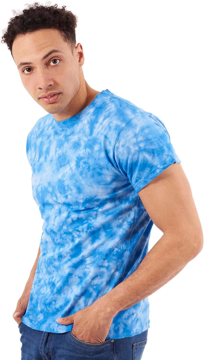 imageTie Dye Shirt Colorful Cloud Short Sleeve Knit TShirt Crewneck TopCrystal Royal