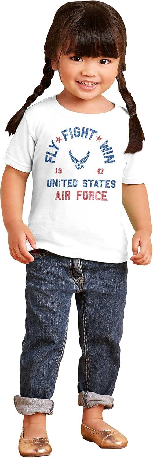 imageUS Air Force Fly Fight Win Vintage Toddler Boy Girl T ShirtWhite