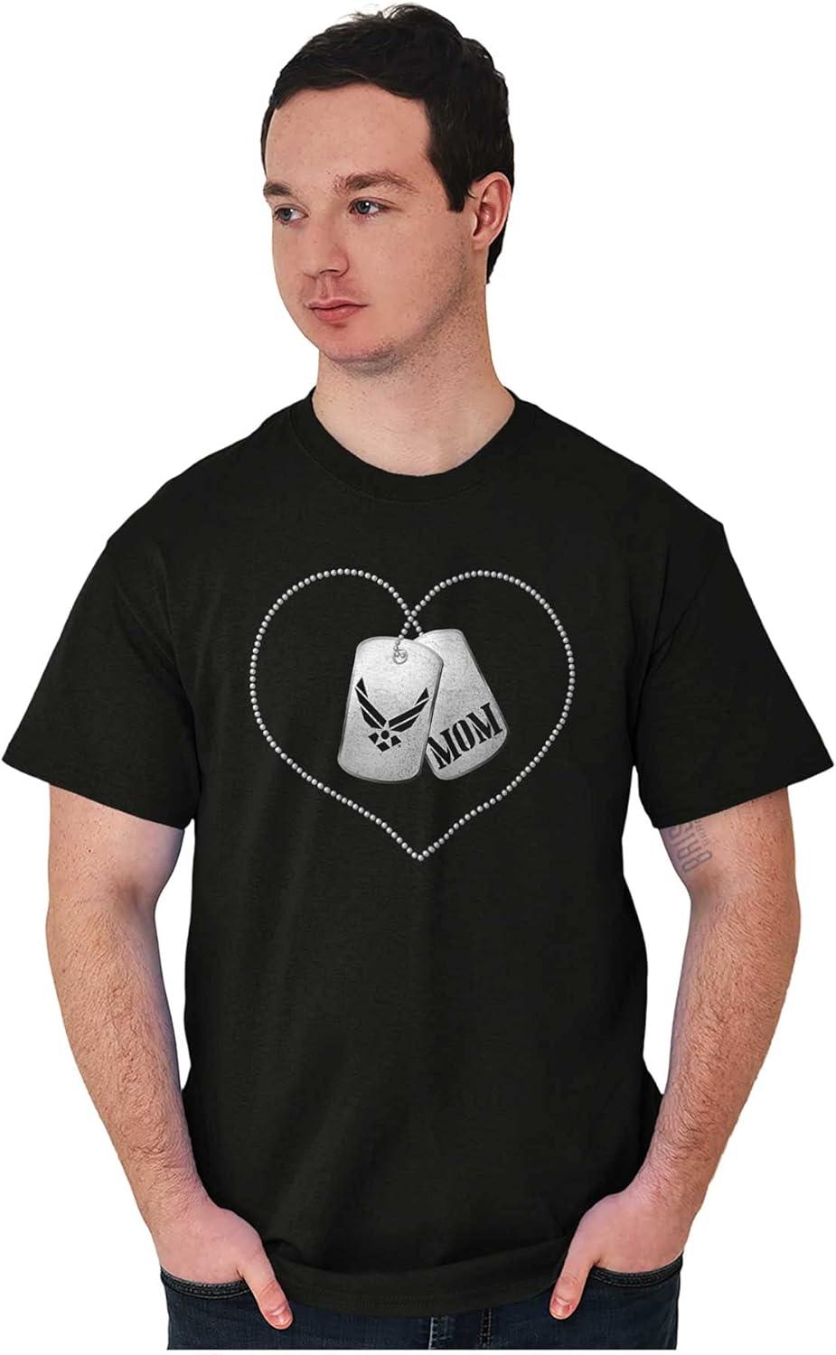 imageUS Air Force Mom Dog Tags Cute USAF Graphic T Shirt Men or WomenBlack