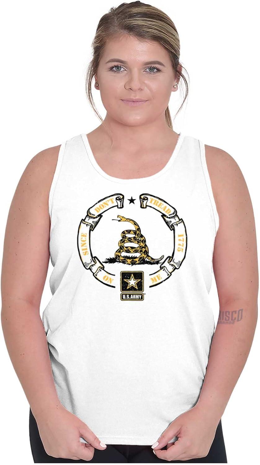 imageUS Army Gadsden Flag PT Military Tank Top T Shirts Men WomenWhite
