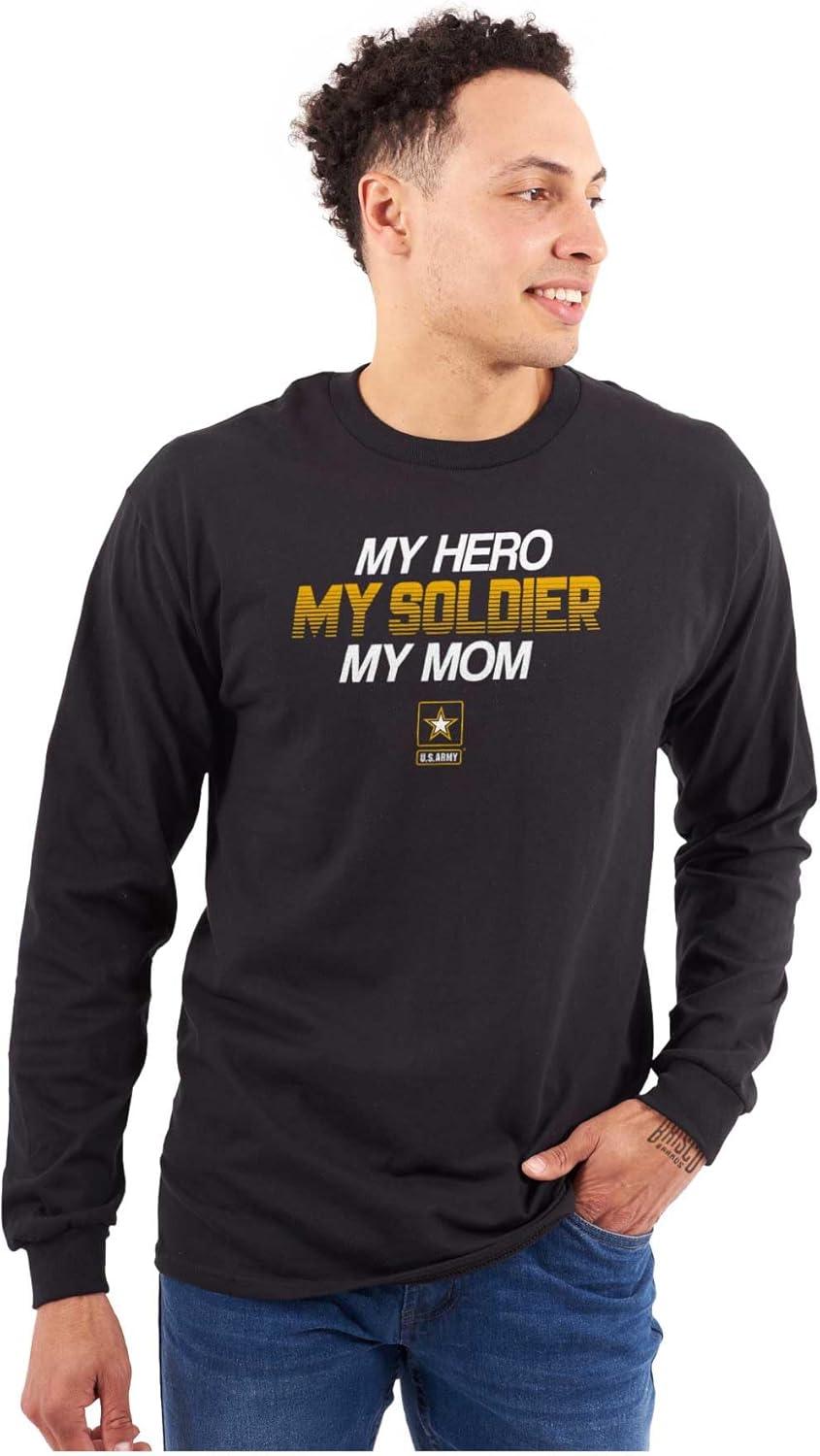 imageUS Army Logo My Mom Hero Soldier Long Sleeve Tshirt Men WomenBlack