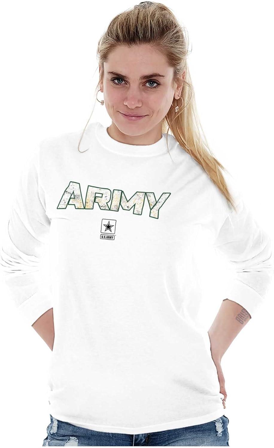 imageUS Army PT Style Casual Military Long Sleeve Tshirt Men WomenWhite