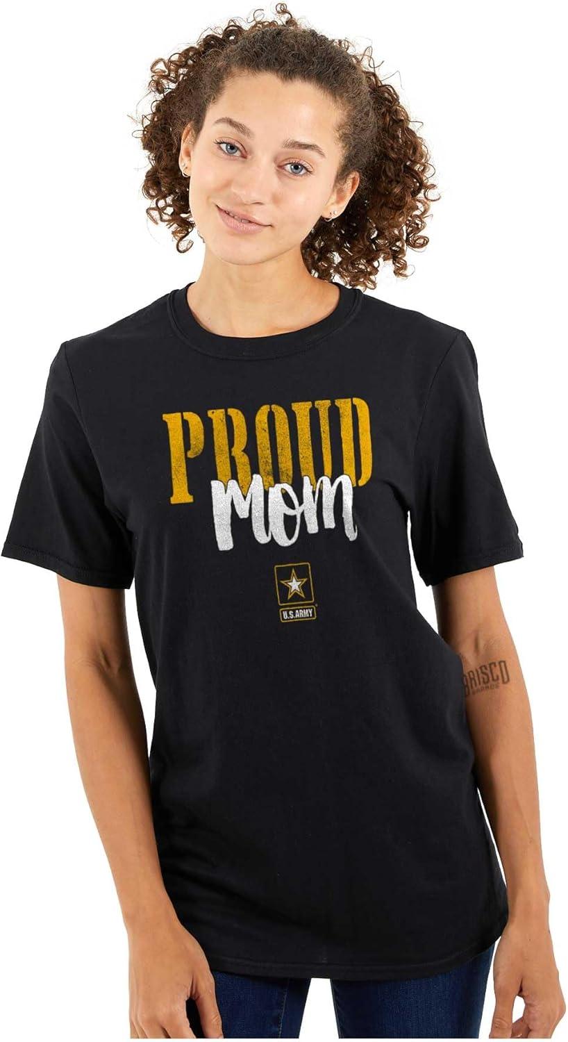 imageUS Army Proud Mom of a Soldier Womens Graphic T Shirt TeesBlack