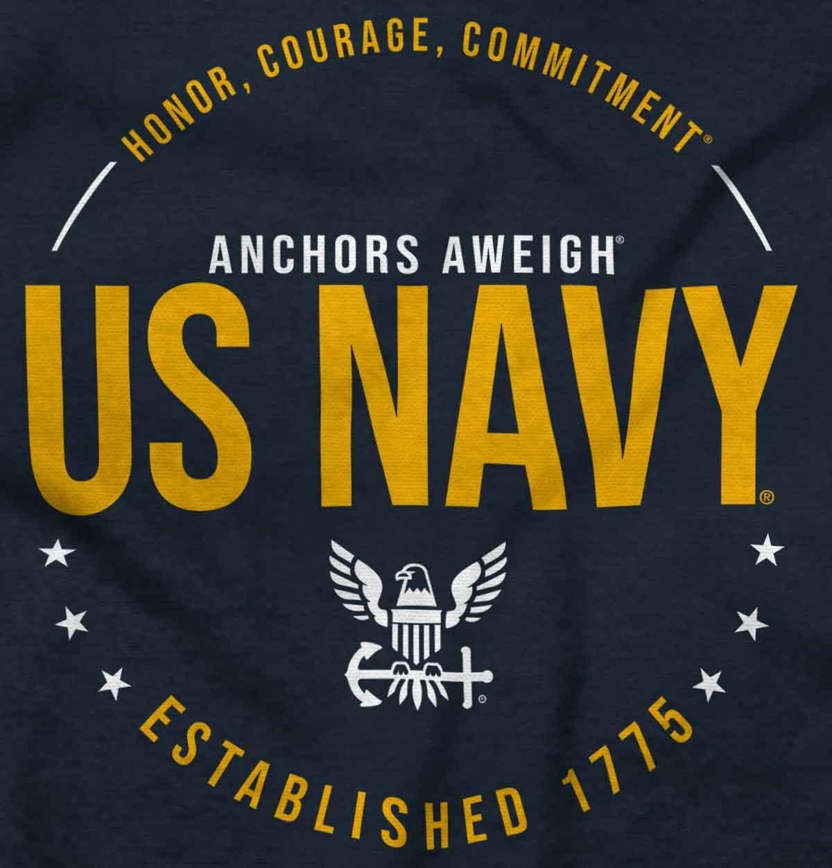 imageUS Navy Logo Anchors Aweigh Est 1775 Womens Slim Fit Graphic TeeNavy
