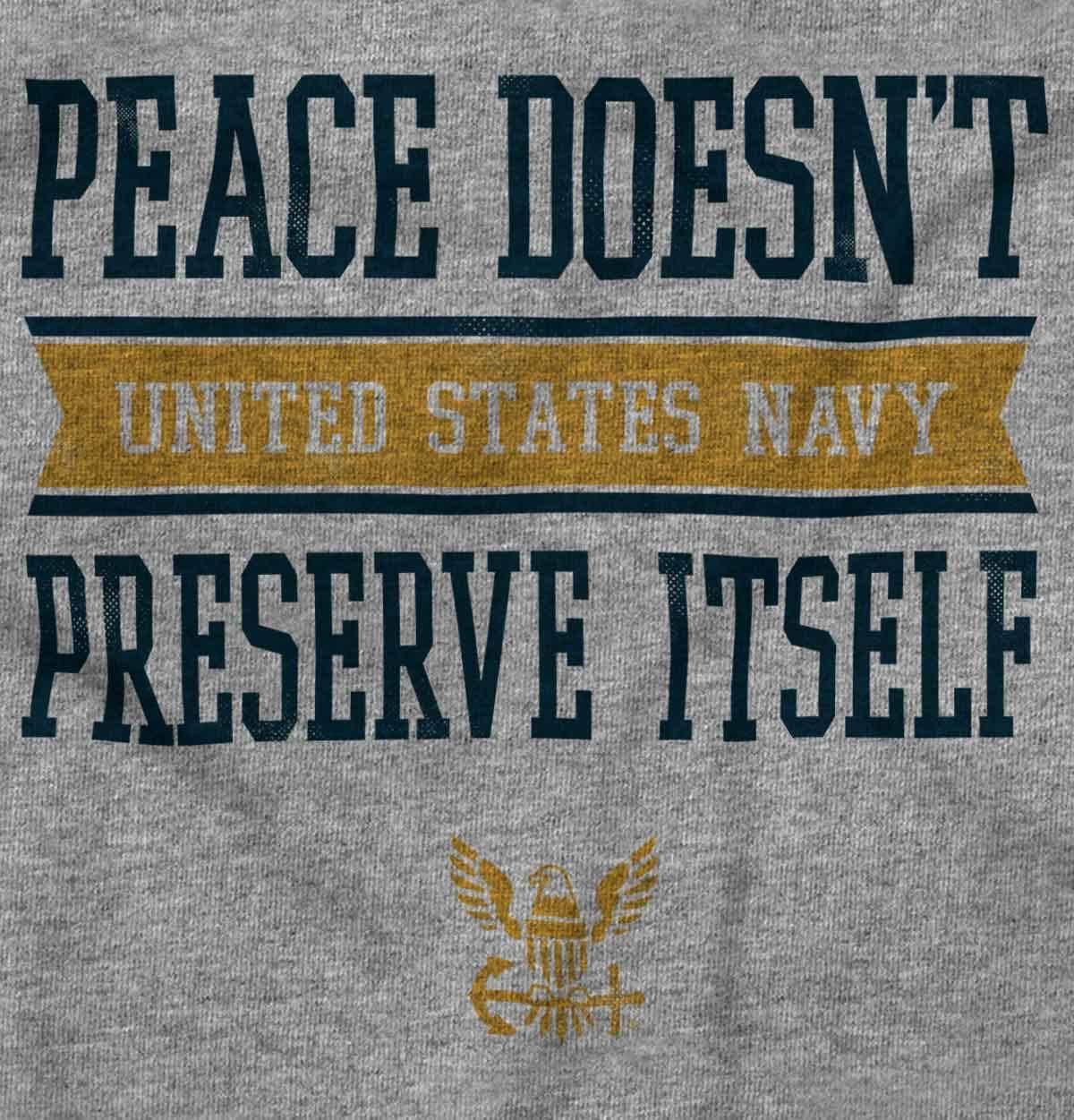 imageUS Navy Peace Doesnt Preserve Itself Long Sleeve Tshirt Men WomenSport Grey