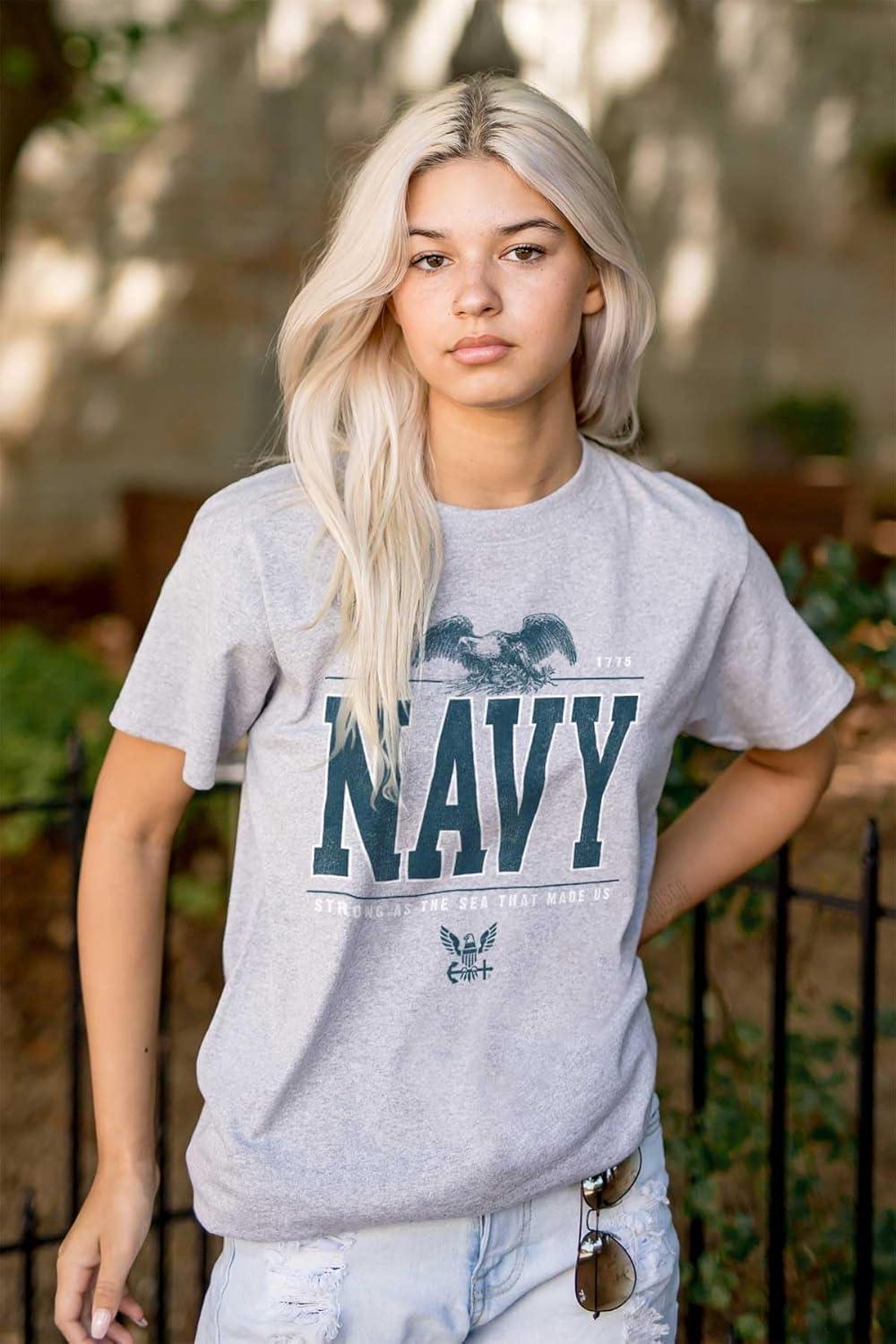 imageUS Navy Strong As Sea That Made Us Graphic T Shirt Men or WomenSport Grey