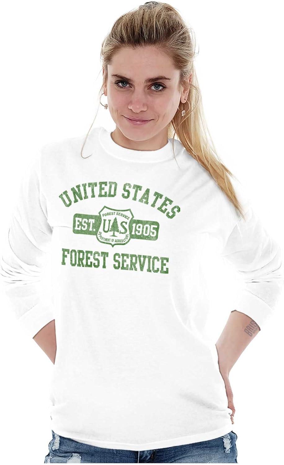imageUnited States Forest Service Camping Long Sleeve Tshirt Men WomenWhite
