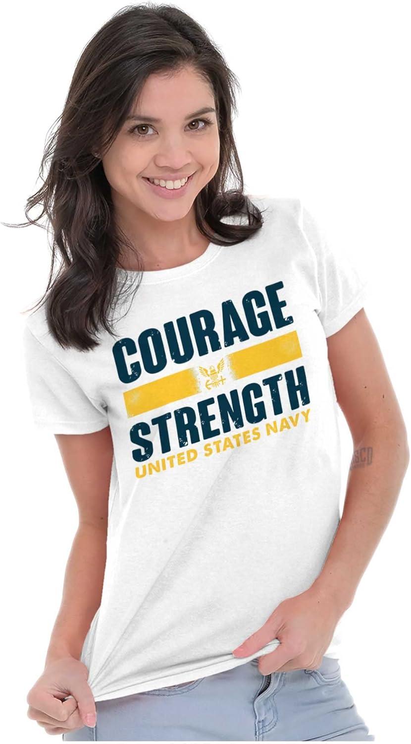 imageUnited States Navy Courage Strength Womens Slim Fit Graphic TeeWhite