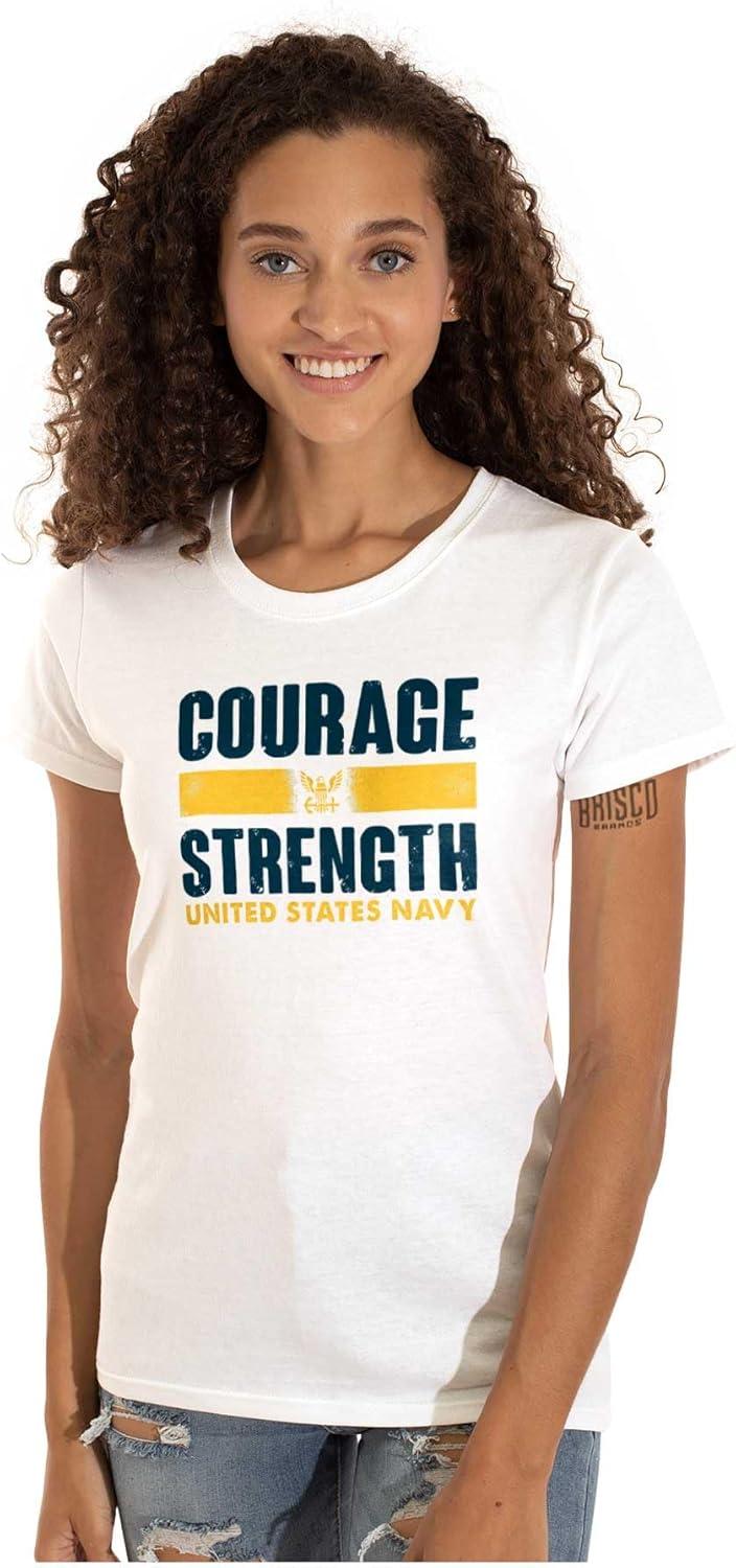 imageUnited States Navy Courage Strength Womens Slim Fit Graphic TeeWhite