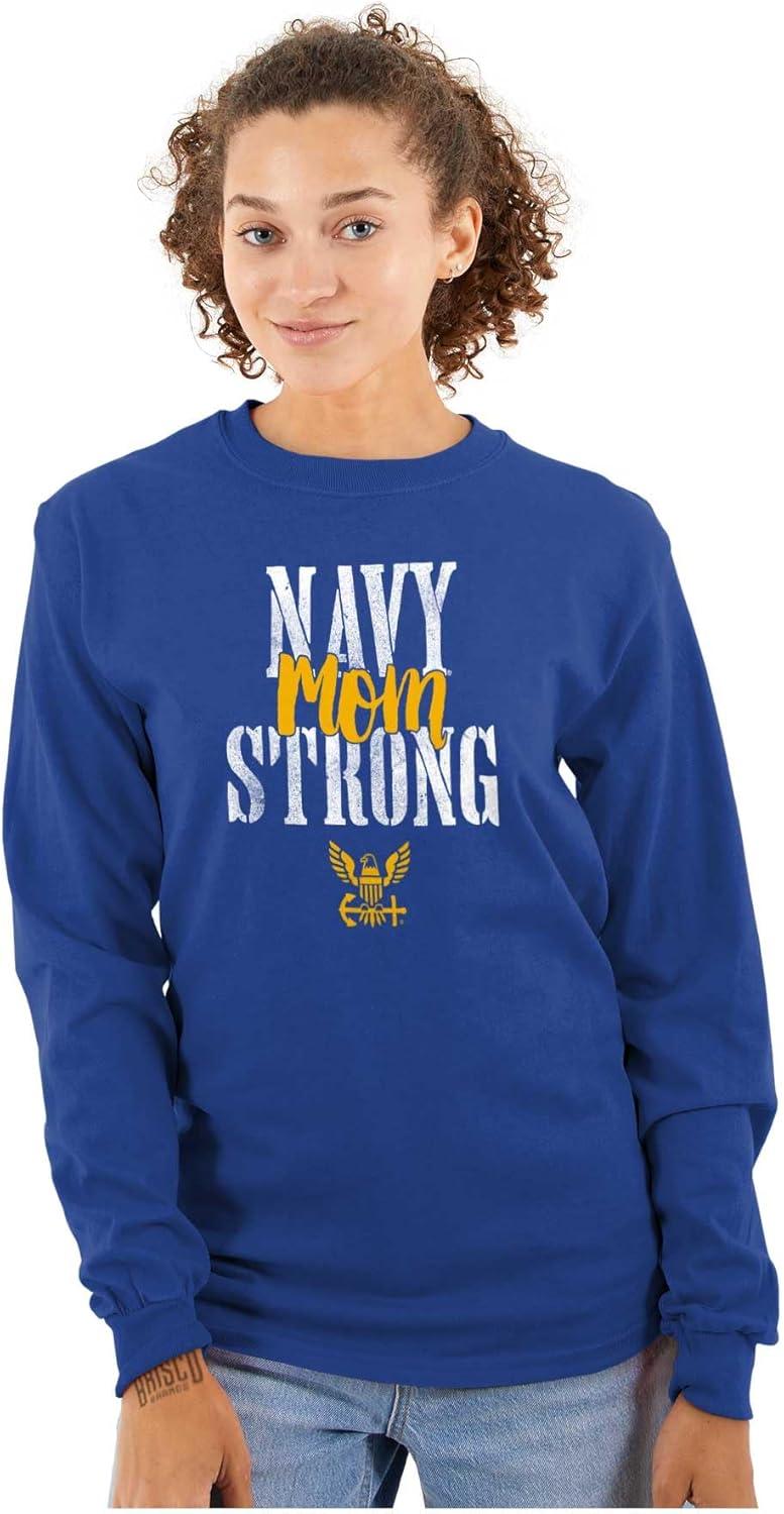 imageUnited States Navy Proud Mom Strong Womens Long Sleeve T ShirtRoyal