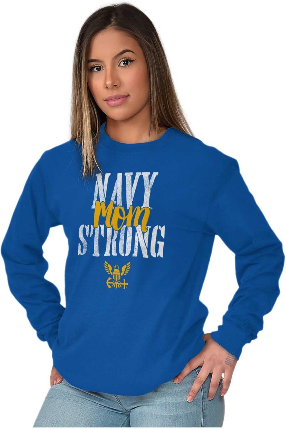 imageUnited States Navy Proud Mom Strong Womens Long Sleeve T ShirtRoyal