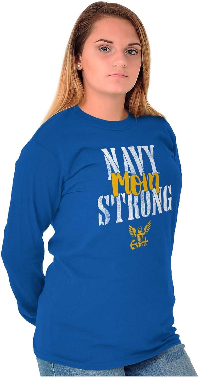 imageUnited States Navy Proud Mom Strong Womens Long Sleeve T ShirtRoyal