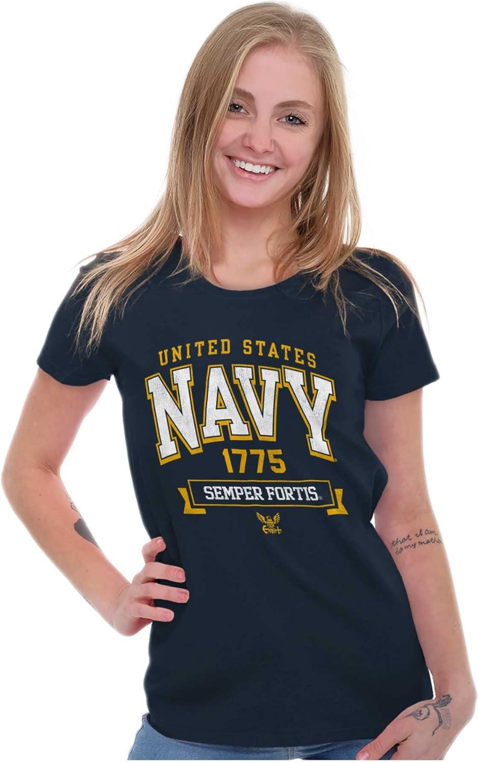 imageUnited States Navy Semper Fortis 1775 Womens Slim Fit Graphic TeeNavy