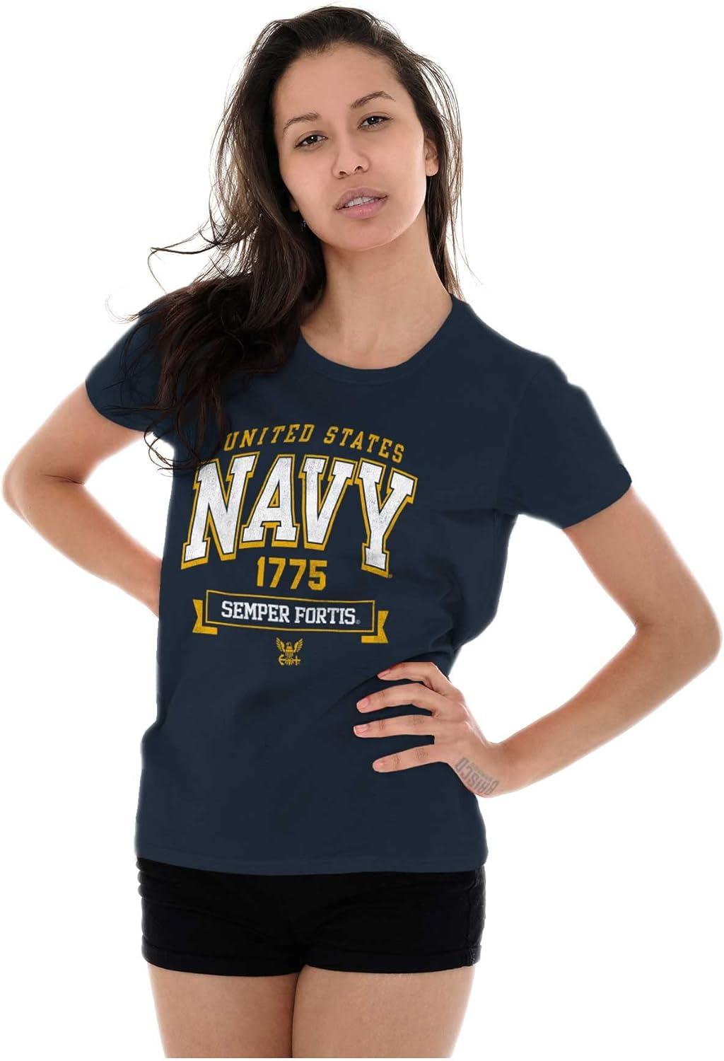 imageUnited States Navy Semper Fortis 1775 Womens Slim Fit Graphic TeeNavy