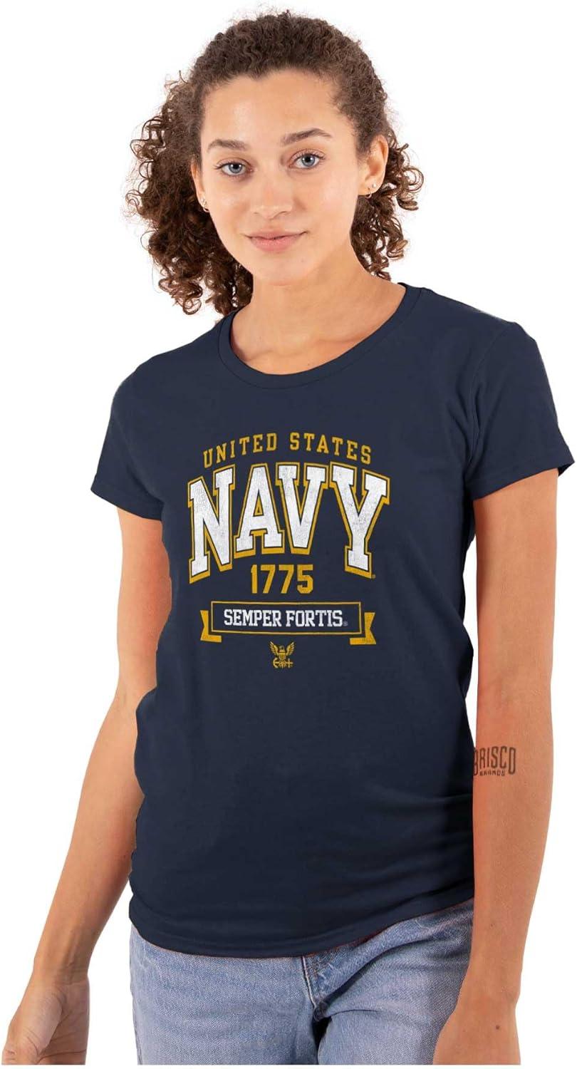 imageUnited States Navy Semper Fortis 1775 Womens Slim Fit Graphic TeeNavy