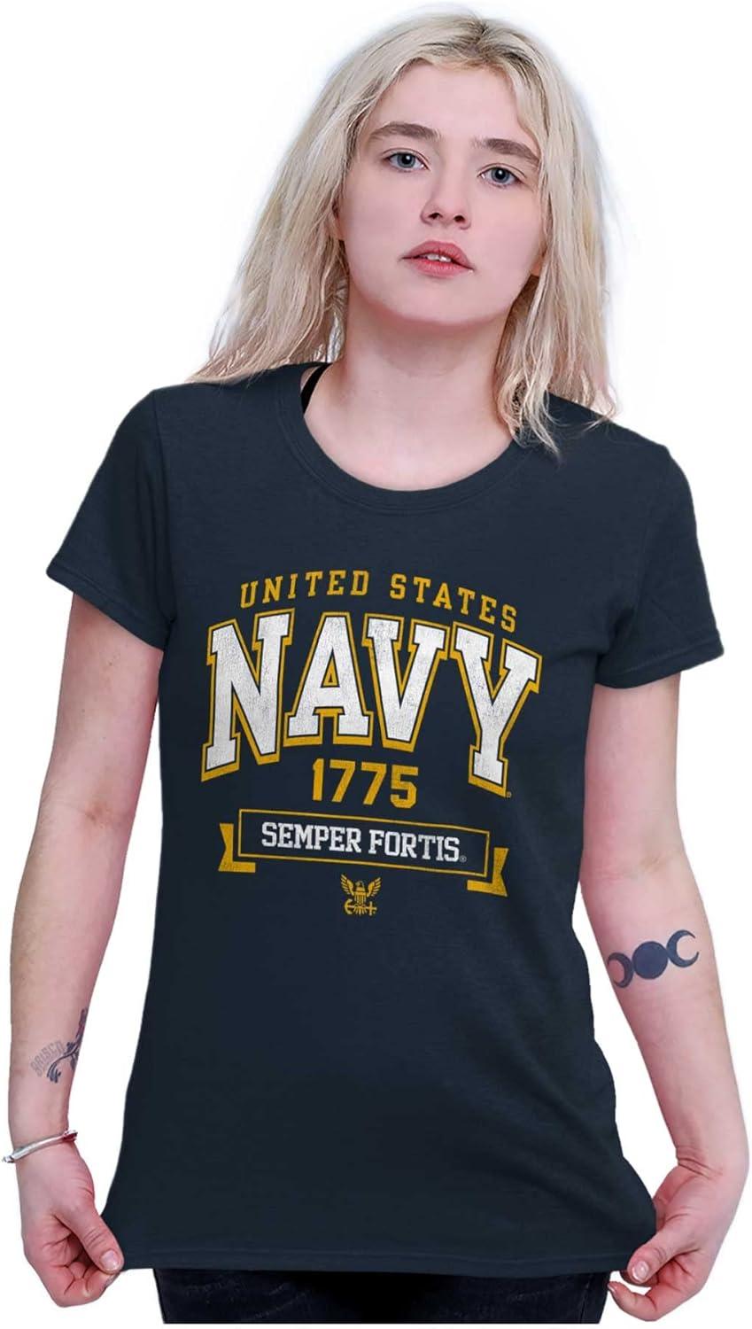 imageUnited States Navy Semper Fortis 1775 Womens Slim Fit Graphic TeeNavy