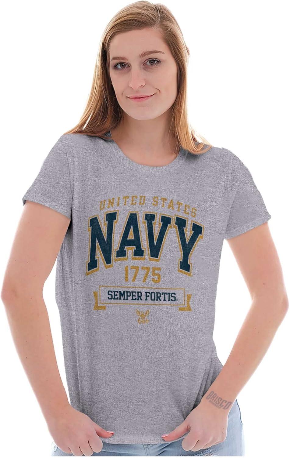 imageUnited States Navy Semper Fortis 1775 Womens Slim Fit Graphic TeeSport Grey