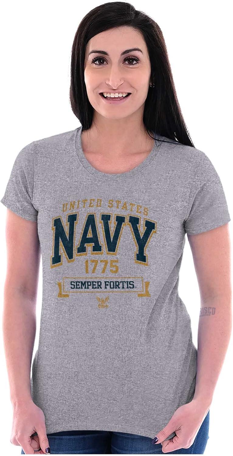 imageUnited States Navy Semper Fortis 1775 Womens Slim Fit Graphic TeeSport Grey