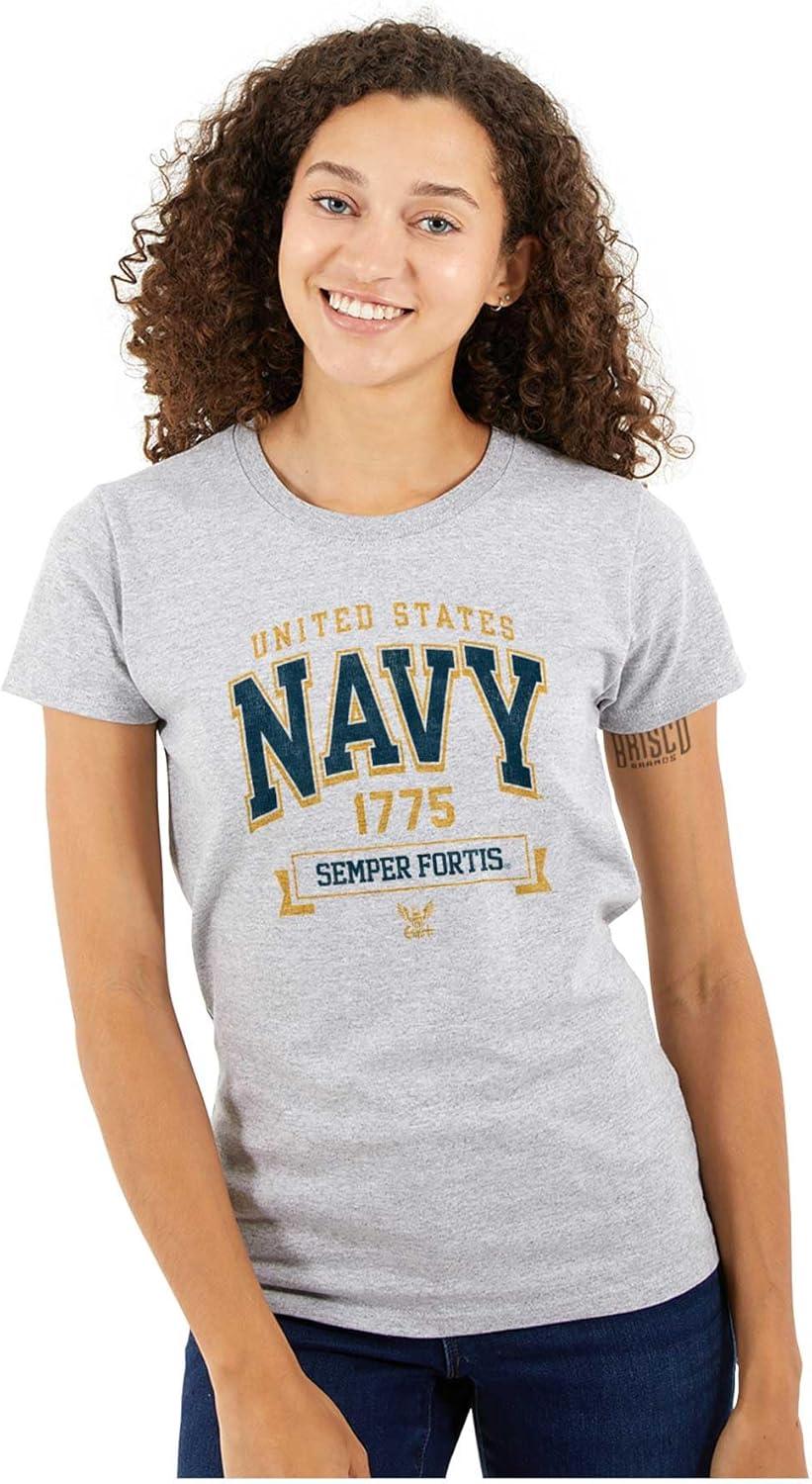 imageUnited States Navy Semper Fortis 1775 Womens Slim Fit Graphic TeeSport Grey