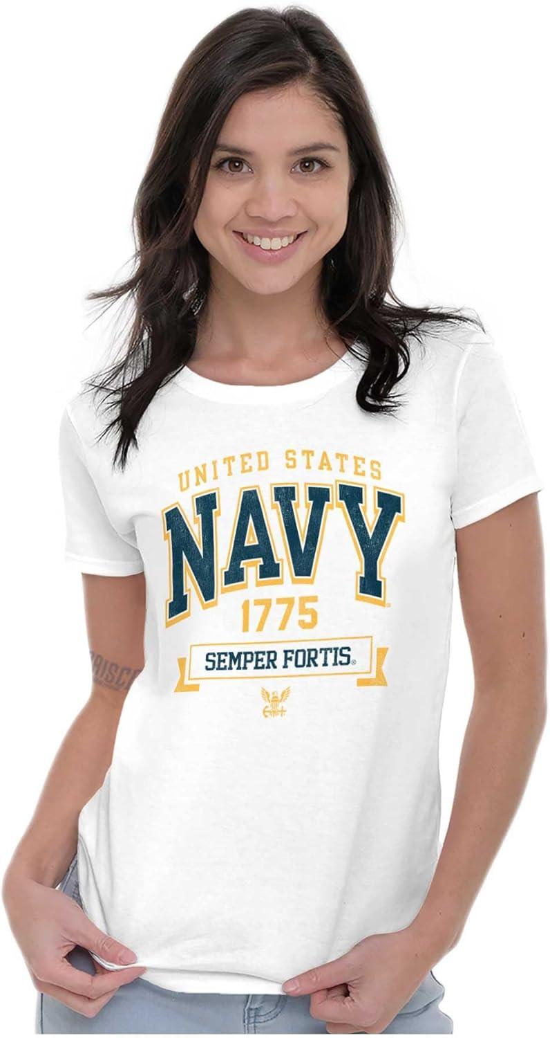 imageUnited States Navy Semper Fortis 1775 Womens Slim Fit Graphic TeeWhite