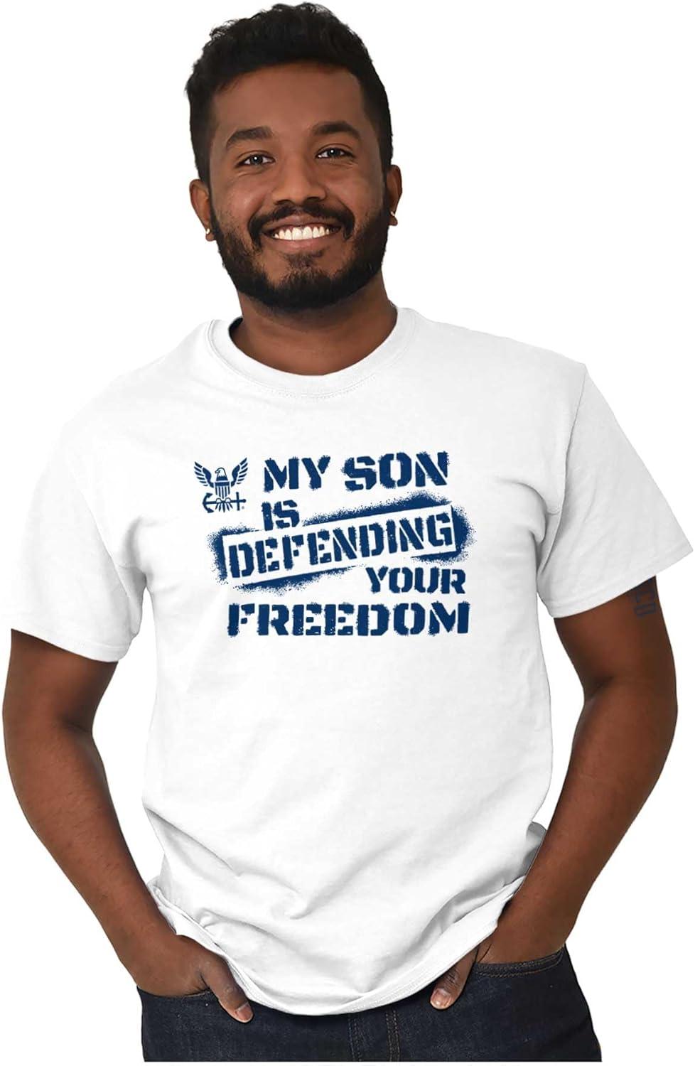 imageUnited States Navy Son Defending Freedom Graphic T Shirt Men or WomenWhite