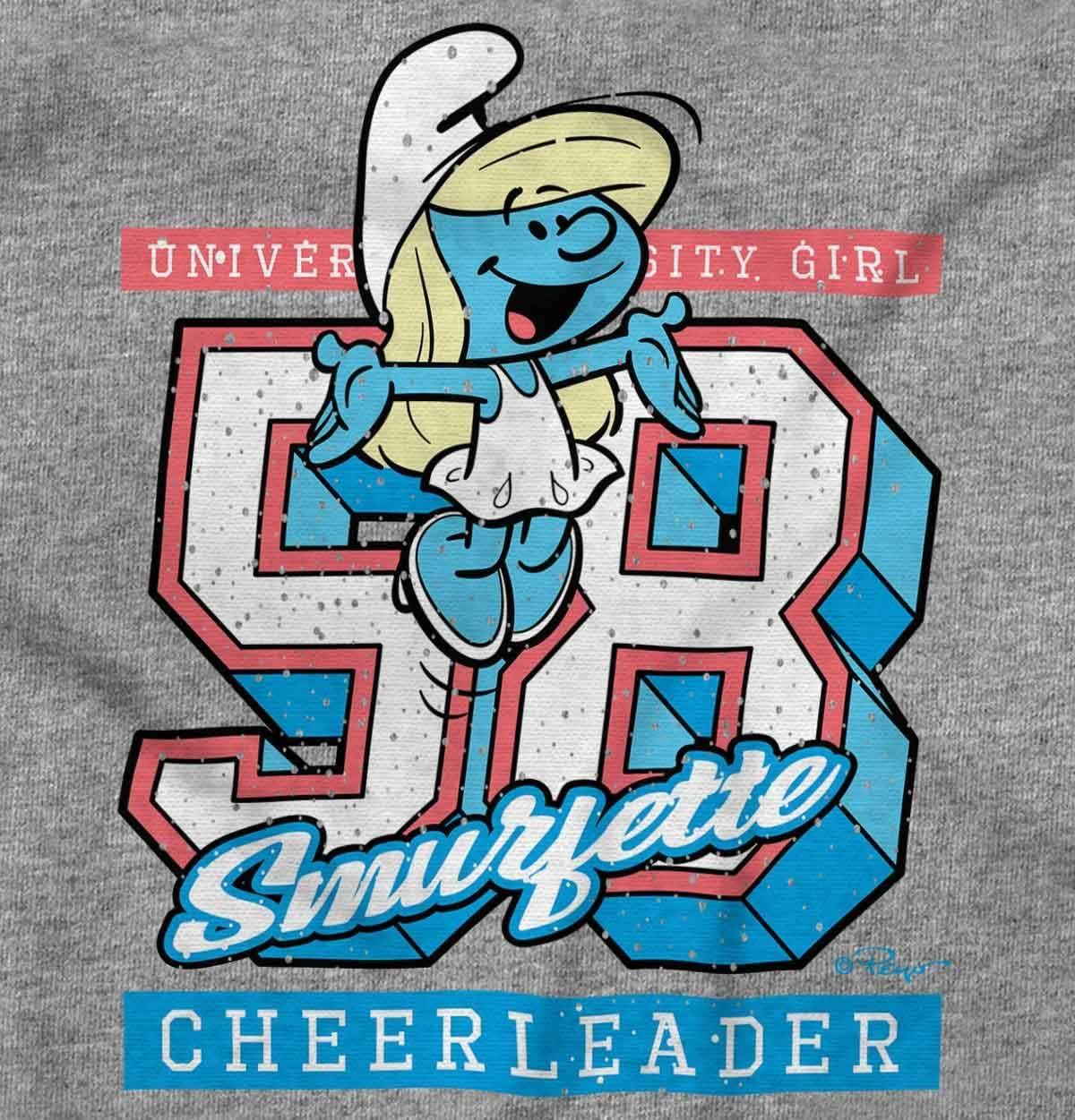 imageVintage Varsity Cheerleader Smurfette Womens Slim Fit Graphic TeeSport Grey