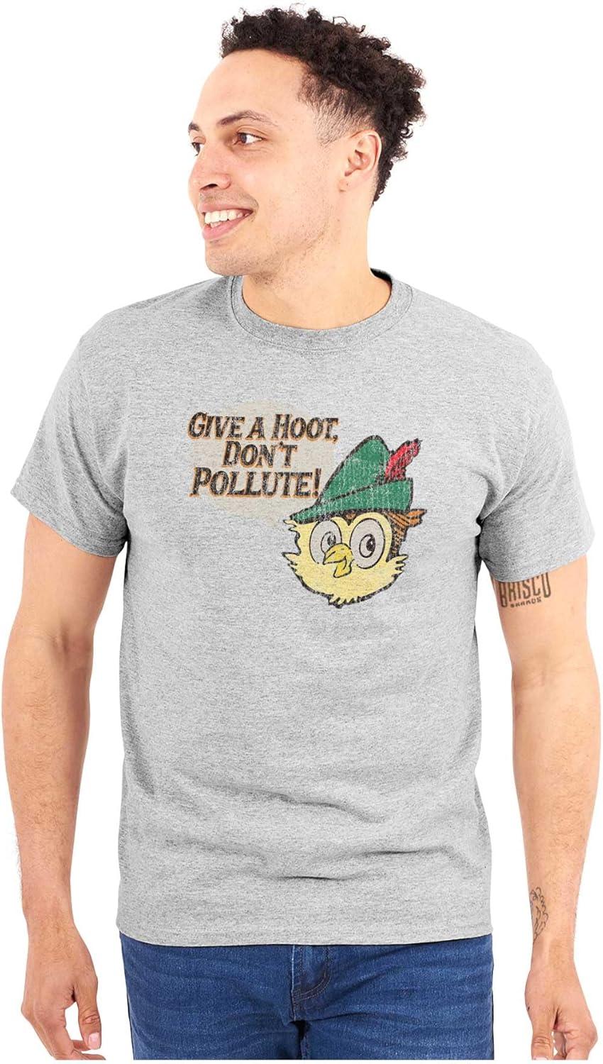 imageWoodsy Owl Give a Hoot Cartoon Graphic T Shirt Men or WomenSport Grey