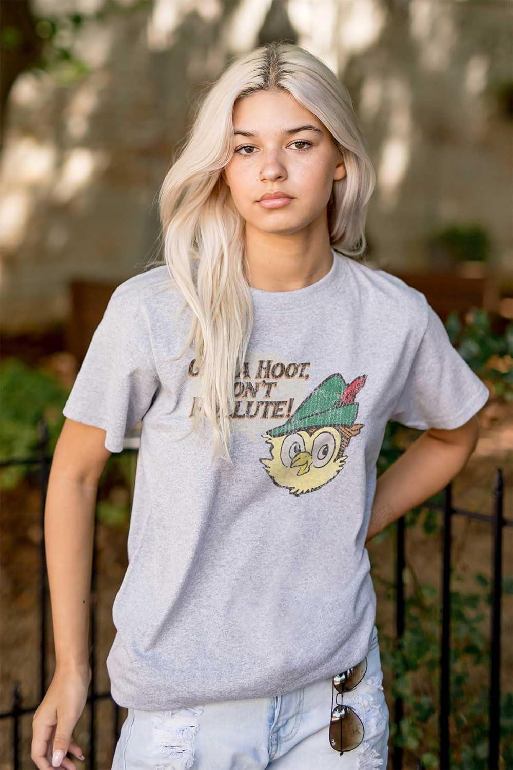 imageWoodsy Owl Give a Hoot Cartoon Graphic T Shirt Men or WomenSport Grey