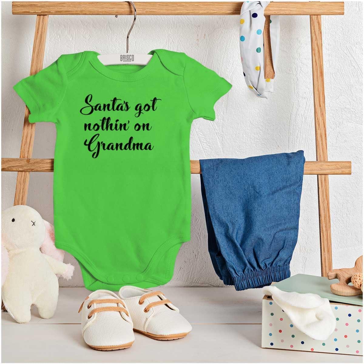 imageXmas Santas Got Nothin On Grandma Baby Romper Boys or GirlsApple