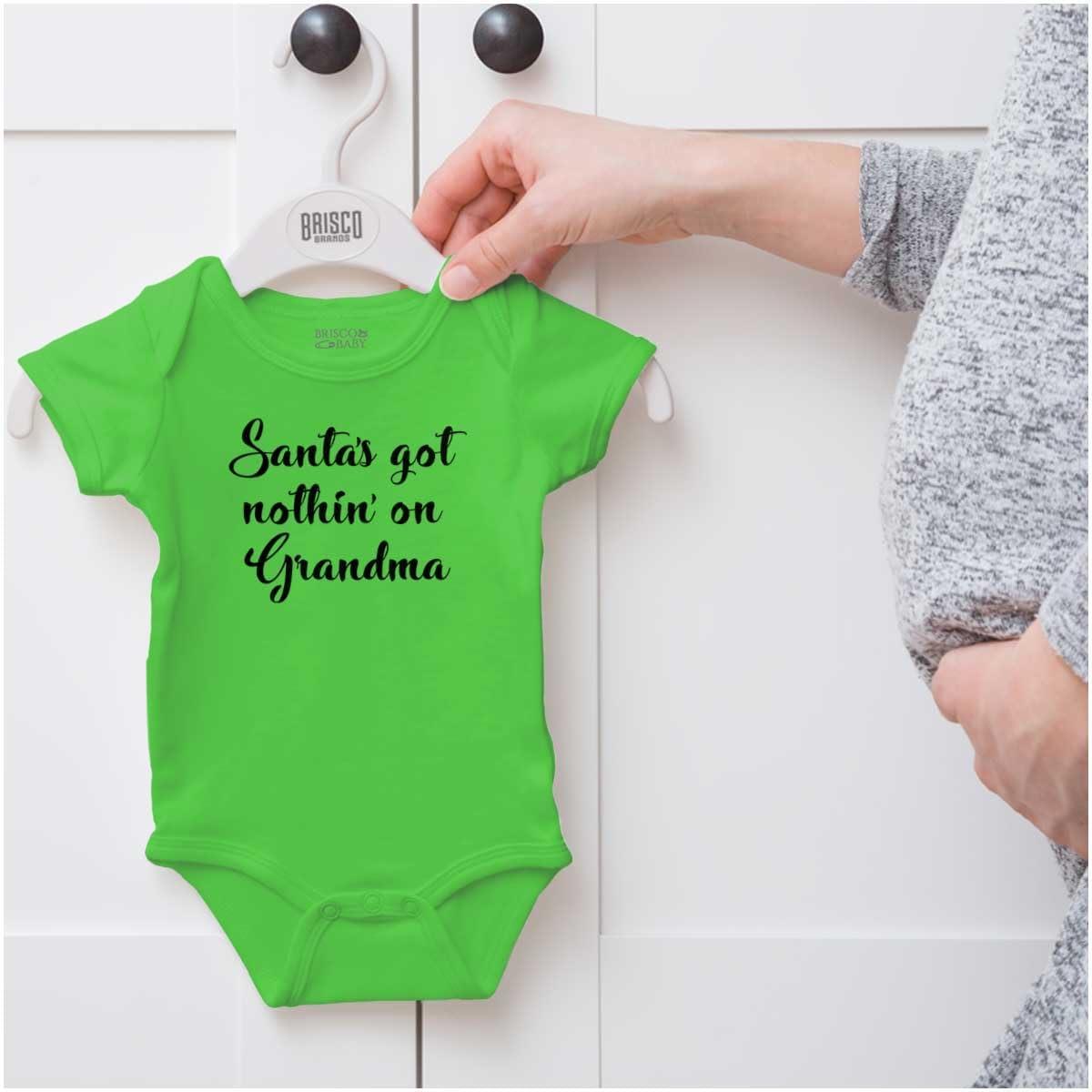 imageXmas Santas Got Nothin On Grandma Baby Romper Boys or GirlsApple