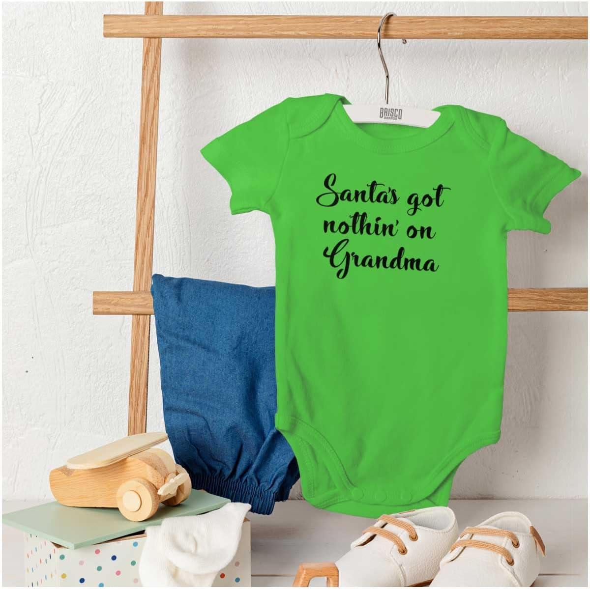imageXmas Santas Got Nothin On Grandma Baby Romper Boys or GirlsApple