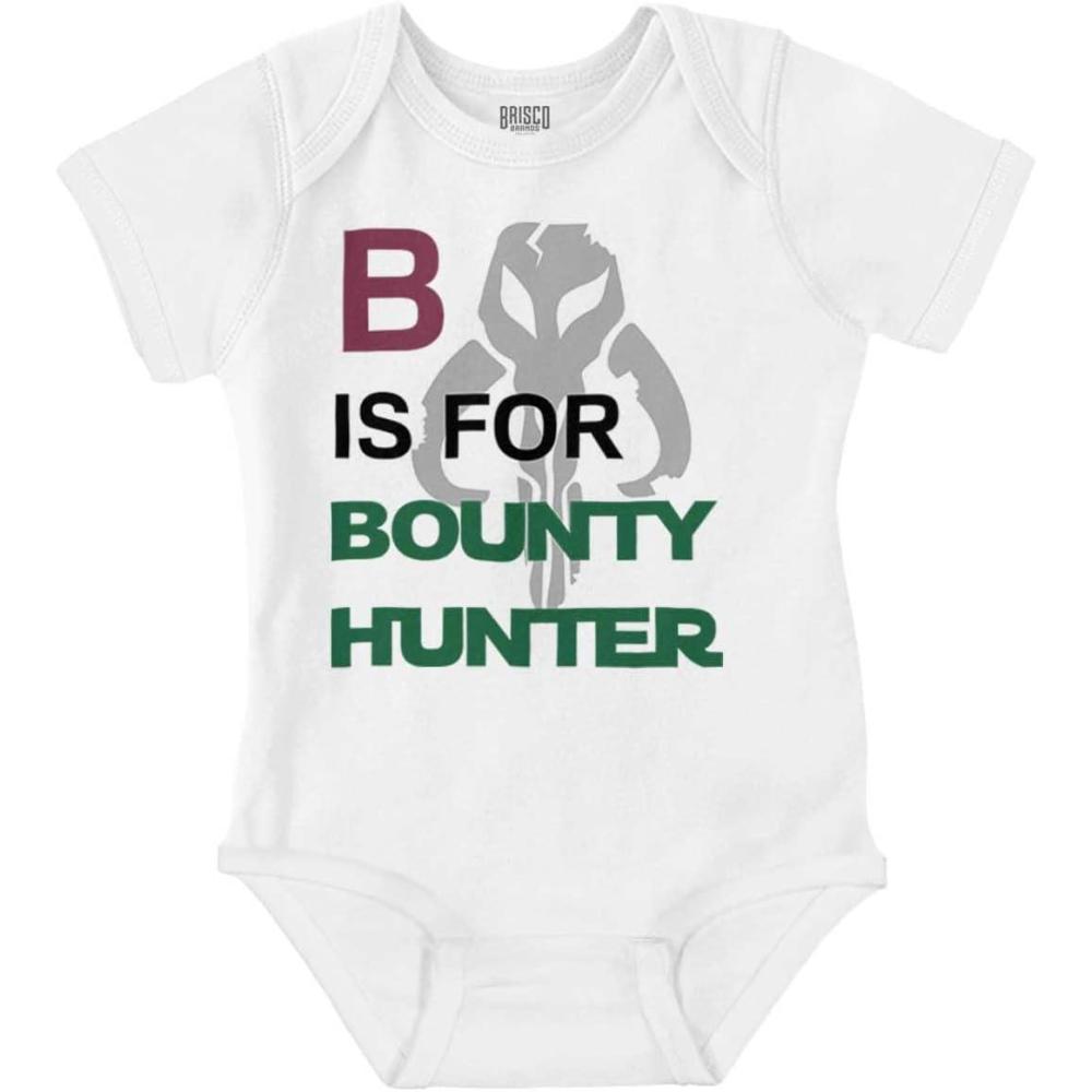 imageB is for Bounty Hunter Dark Galaxy Baby Romper Boys or GirlsWhite