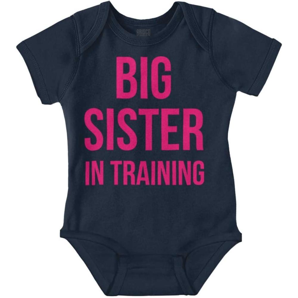 imageBig Sister In Training Expecting Baby Bodysuit Jumper GirlsNavy