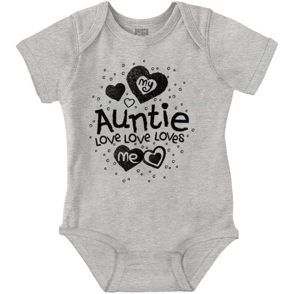 imageBrisco Brands Auntie Loves Me Adorable Cute Niece Baby Bodysuit Jumper GirlsHeather