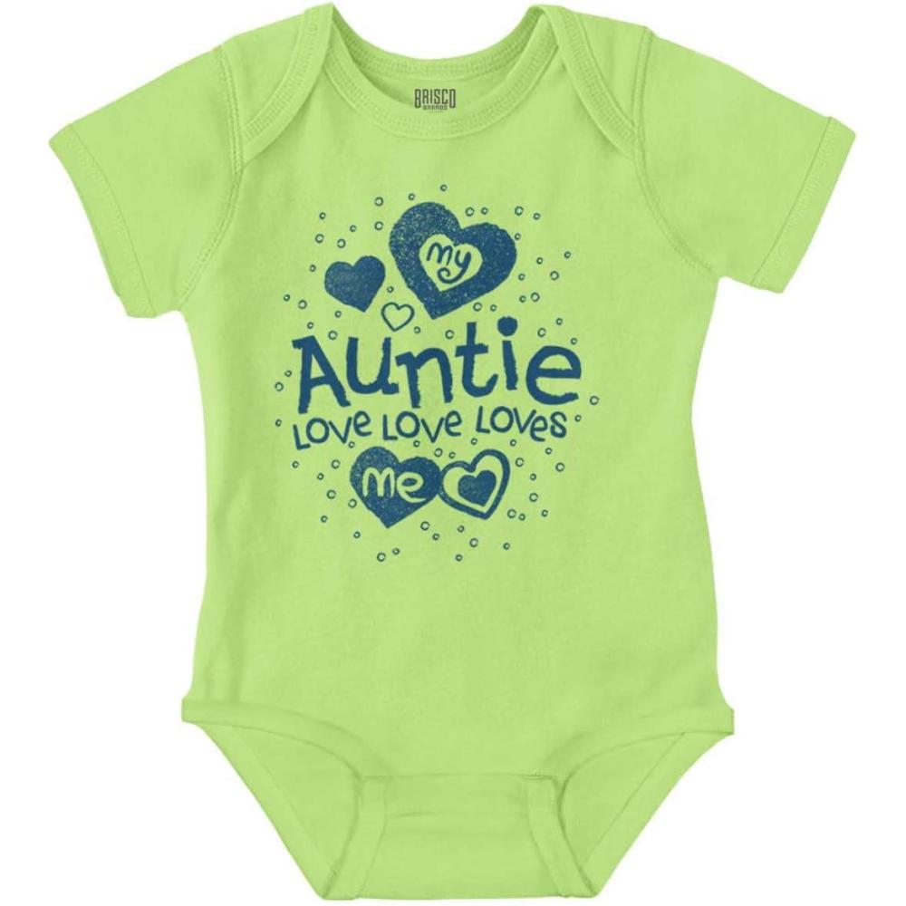 imageBrisco Brands Auntie Loves Me Adorable Cute Niece Baby Bodysuit Jumper GirlsKey Lime