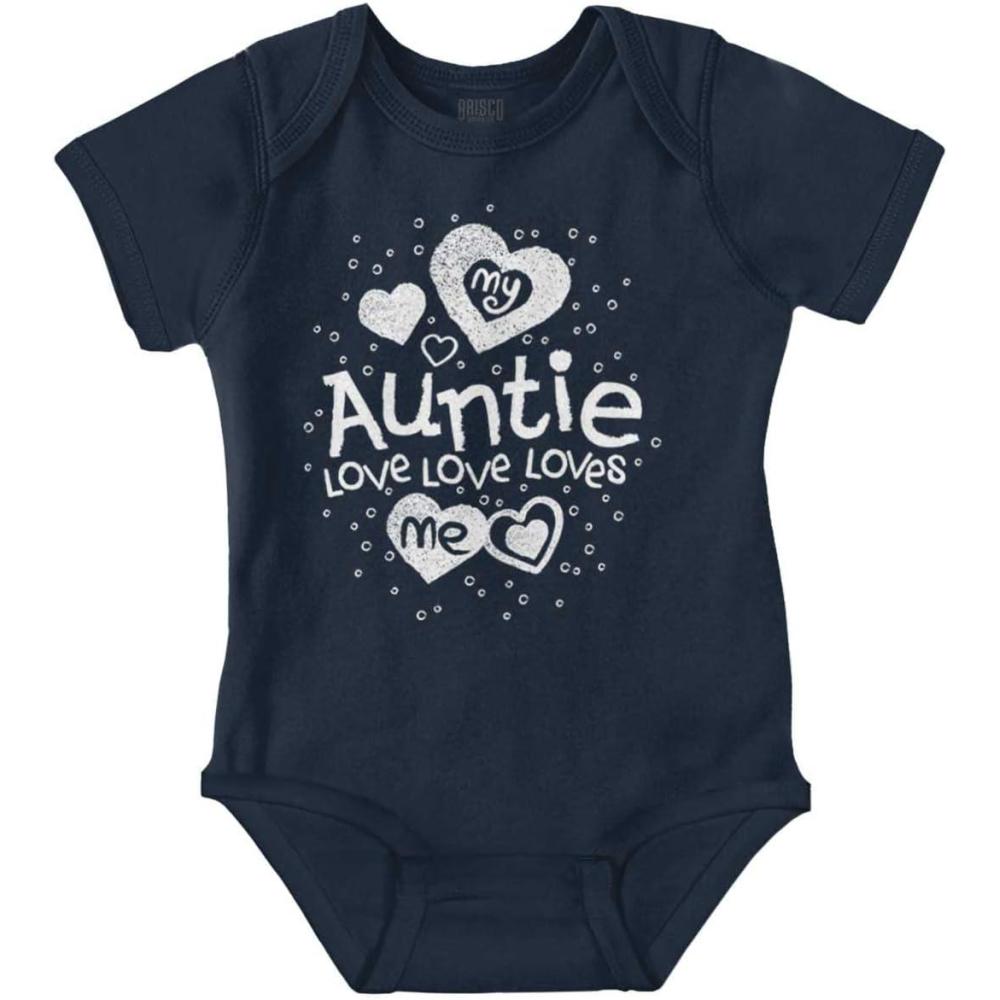 imageBrisco Brands Auntie Loves Me Adorable Cute Niece Baby Bodysuit Jumper GirlsNavy