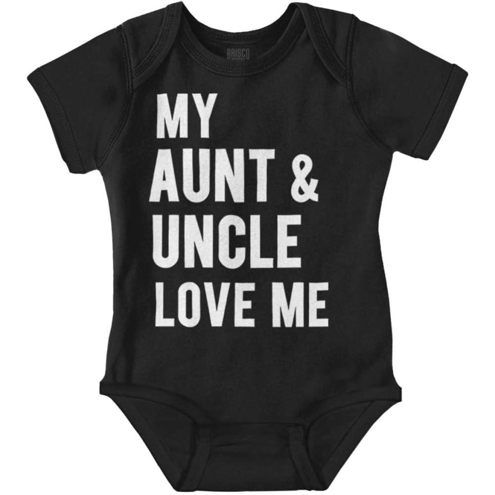 imageBrisco Brands Auntie Uncle Present Loved Niece Cute Baby Romper Boys or GirlsBlack