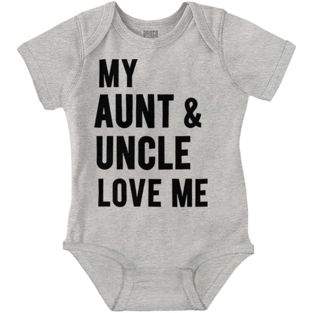 imageBrisco Brands Auntie Uncle Present Loved Niece Cute Baby Romper Boys or GirlsHeather
