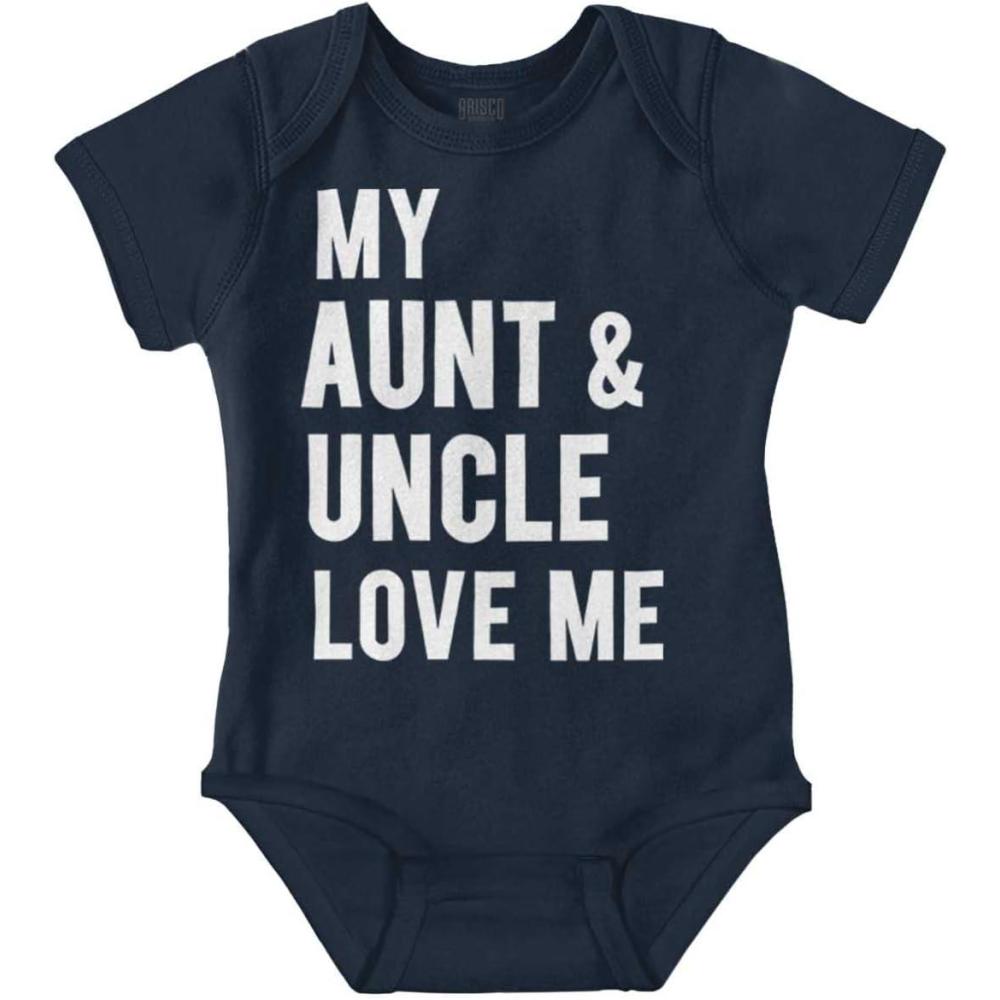 imageBrisco Brands Auntie Uncle Present Loved Niece Cute Baby Romper Boys or GirlsNavy