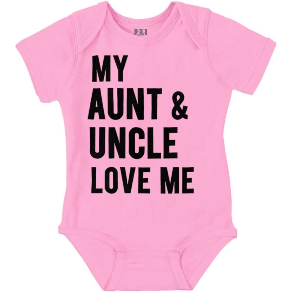 imageBrisco Brands Auntie Uncle Present Loved Niece Cute Baby Romper Boys or GirlsPink