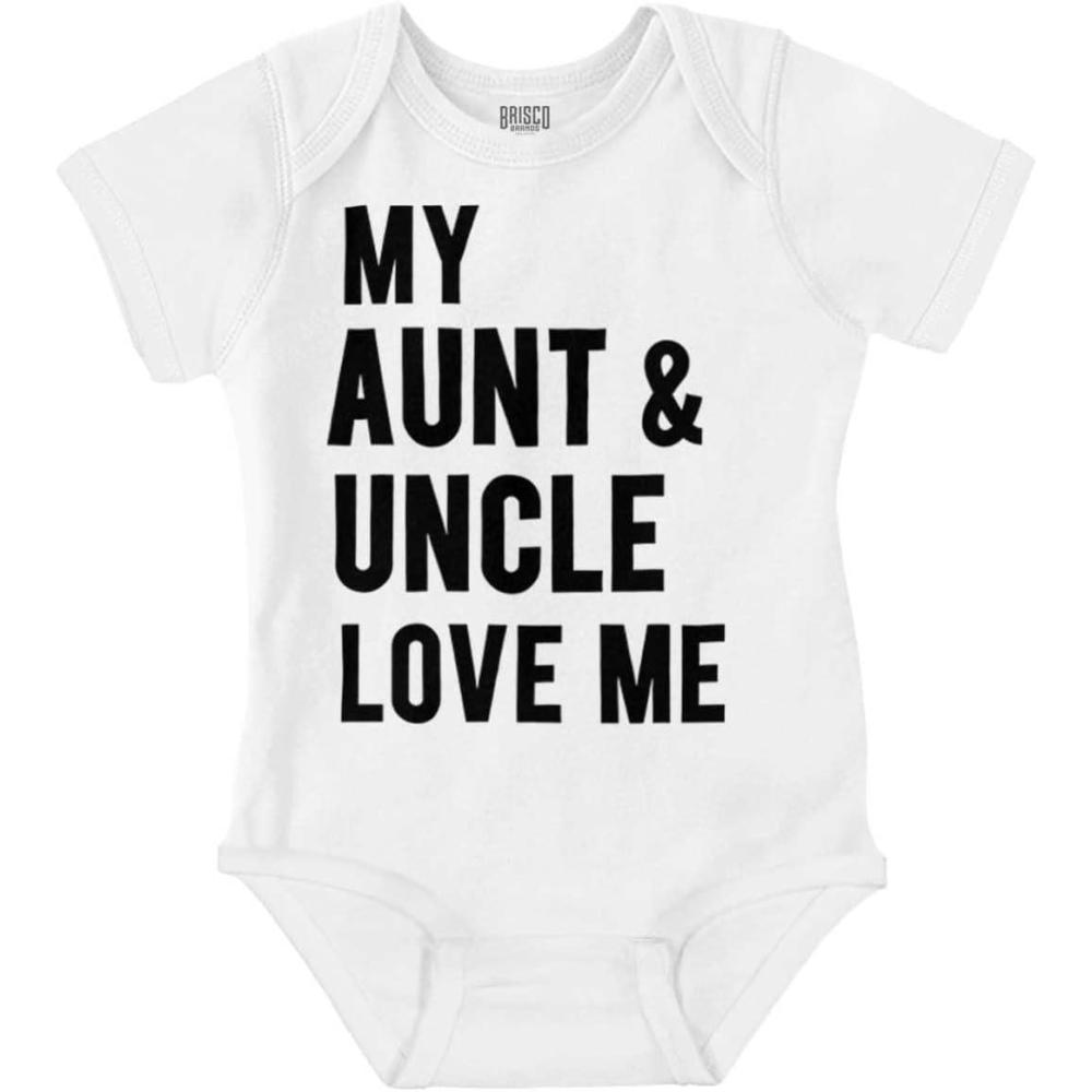imageBrisco Brands Auntie Uncle Present Loved Niece Cute Baby Romper Boys or GirlsWhite