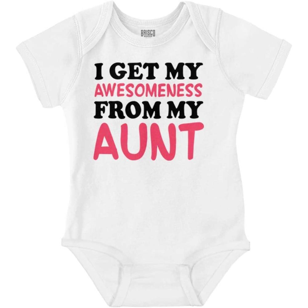 imageBrisco Brands Awesome Aunt Funny Cute Niece Nephew Baby Romper Boys or GirlsWhite