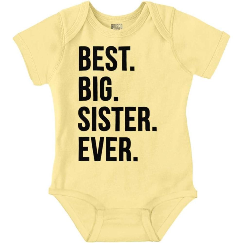 imageBrisco Brands Best Big Sister Ever Older Sibling Baby Bodysuit Jumper GirlsBanana