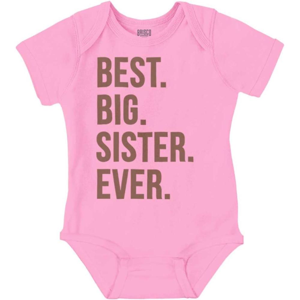 imageBrisco Brands Best Big Sister Ever Older Sibling Baby Bodysuit Jumper GirlsPink