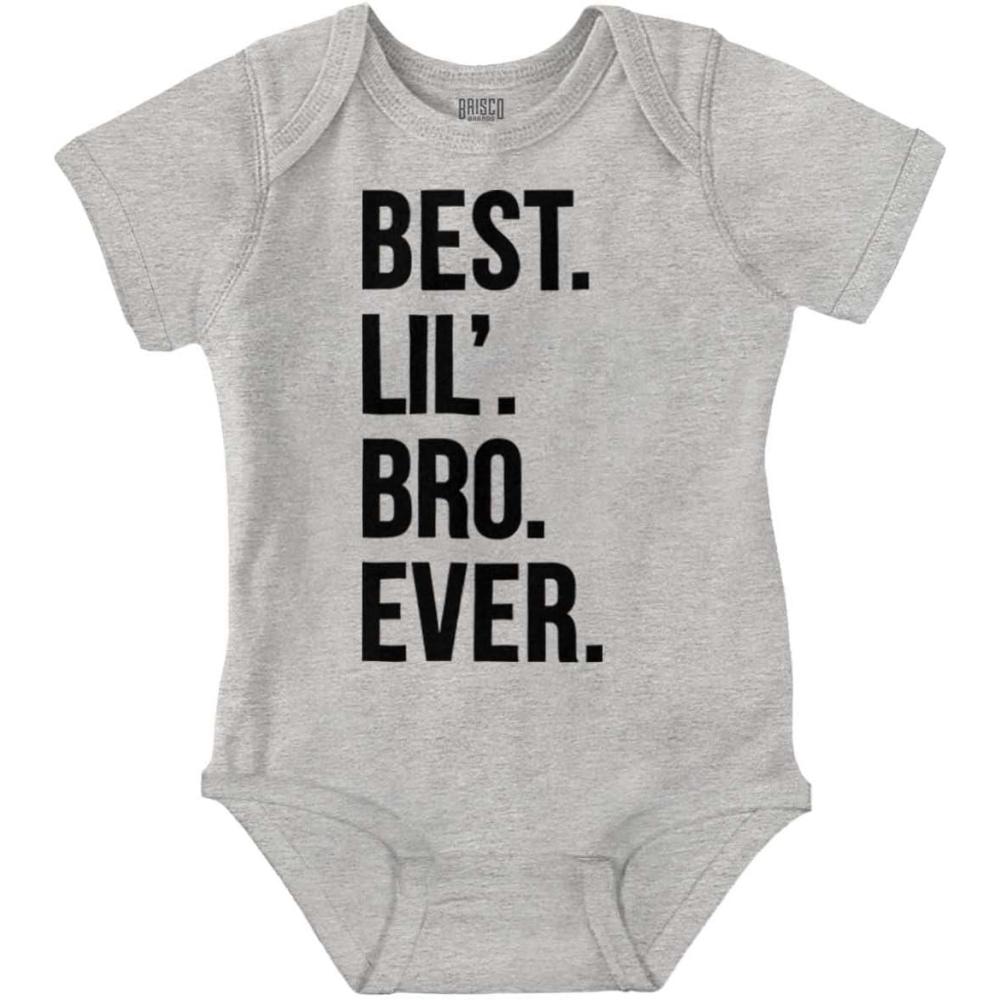 imageBrisco Brands Best Lil Bro Ever Cute Little Brother Baby Bodysuit Jumper BoysHeather